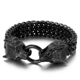 Bracelet Tête De Loup En Titane Chic Et Tendance