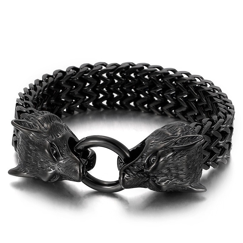 Bracelet Tête De Loup En Titane Chic Et Tendance Bracelet Tête De Loup En Titane Chic Et Tendance