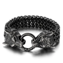 Bracelet Tête De Loup En Titane Chic Et Hipster