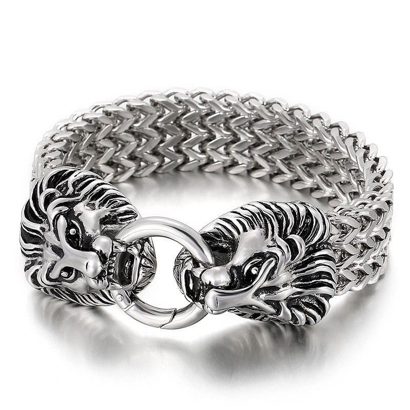 Bracelet Tête De Lion En Titane Chic Et Tendance Bracelet Tête De Lion En Titane Chic Et Tendance