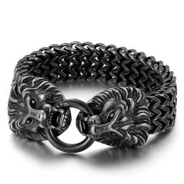Bracelet Tête De Lion En Titane Chic Et Tendance
