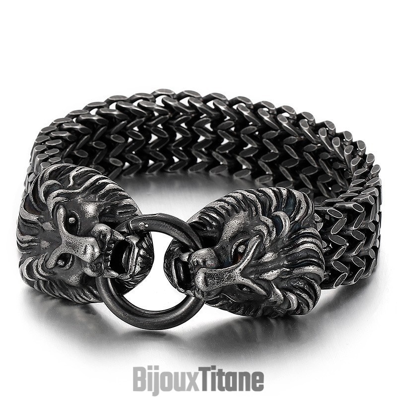 Bracelet Tête De Lion En Titane Chic Et Tendance Bracelet Tête De Lion En Titane Chic Et Tendance