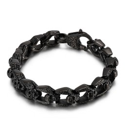 Bracelets Pour Hommes, Style Vintage, Style Hip-Hop, Rock, Titane, Tête De Mort