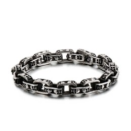 Bracelet Tête De Mort En Titane, Bracelet Fantôme Motard Chic, Bijoux En Titane