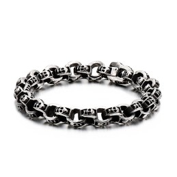 Bracelet Tête De Mort En Titane, Bracelet Fantôme Motard Chic, Bijoux En Titane