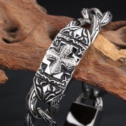 Bracelet En Titane À Motif Réticule, Bijou Tendance Rétro Pour La Main