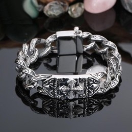 Bracelet En Titane À Motif Réticule, Bijou Tendance Rétro Pour La Main