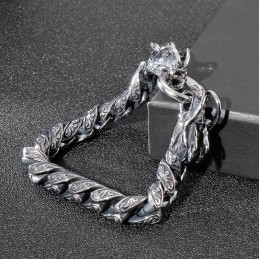 Bracelet En Titane Rétro Cool À Double Pression Pour Homme