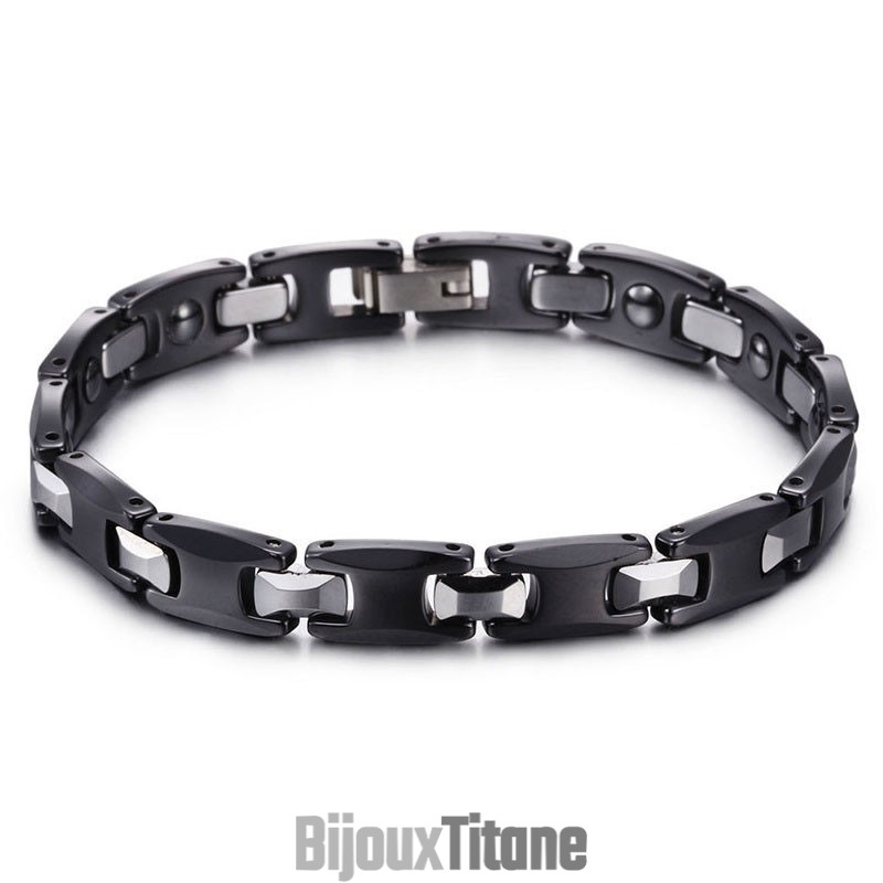 Bracelets Exquis En Titane Noir Pour Couple