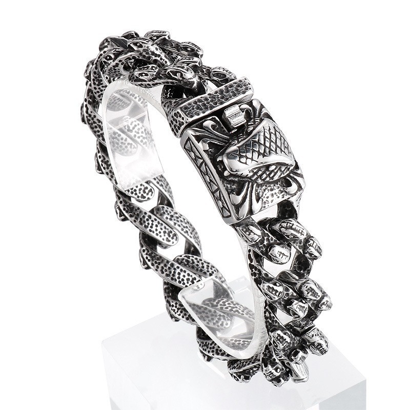 Bracelet Vintage En Titane Avec Tête De Serpent Pour Homme Bracelet Vintage En Titane Avec Tête De Serpent Pour Homme
