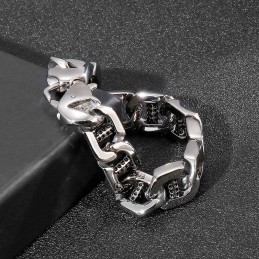 Bracelet Homme Chic Wind Creux En Titane Avec Colonne À Points Et Trous