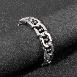 Bracelet Homme Chic Wind Creux En Titane Avec Colonne À Points Et Trous