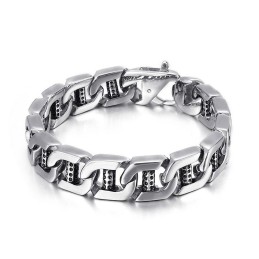 Bracelet Homme Chic Wind Creux En Titane Avec Colonne À Points Et Trous