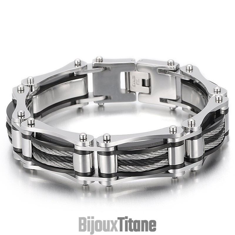Bracelet Pour Homme En Titane Et Fil D'Acier, Corde De Chanvre, Style Vélo, Simple Et Tendance