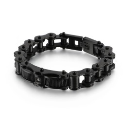 Bracelet Homme En Titane Avec Chaîne De Motard Et Diamants