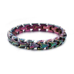 Bracelet Tendance En Titane Pour Homme, Bijou Tendance, Écailles De Dragon, Style Vintage, Plaqué Argent