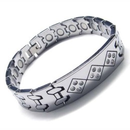 Bracelet Homme En Carbure De Tungstène De 12 Mm De Large Avec Diamants