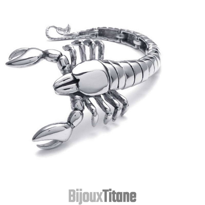 Bracelet En Titane Poli Animal Scorpion