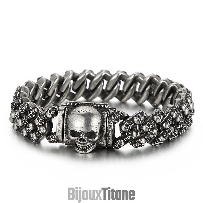 Bracelet Vintage En Titane Galvanisé Multicolore Avec Tête De Mort Pour Homme Bracelet Vintage En Titane Galvanisé Multicolore Avec Tête De Mort Pour Homme
