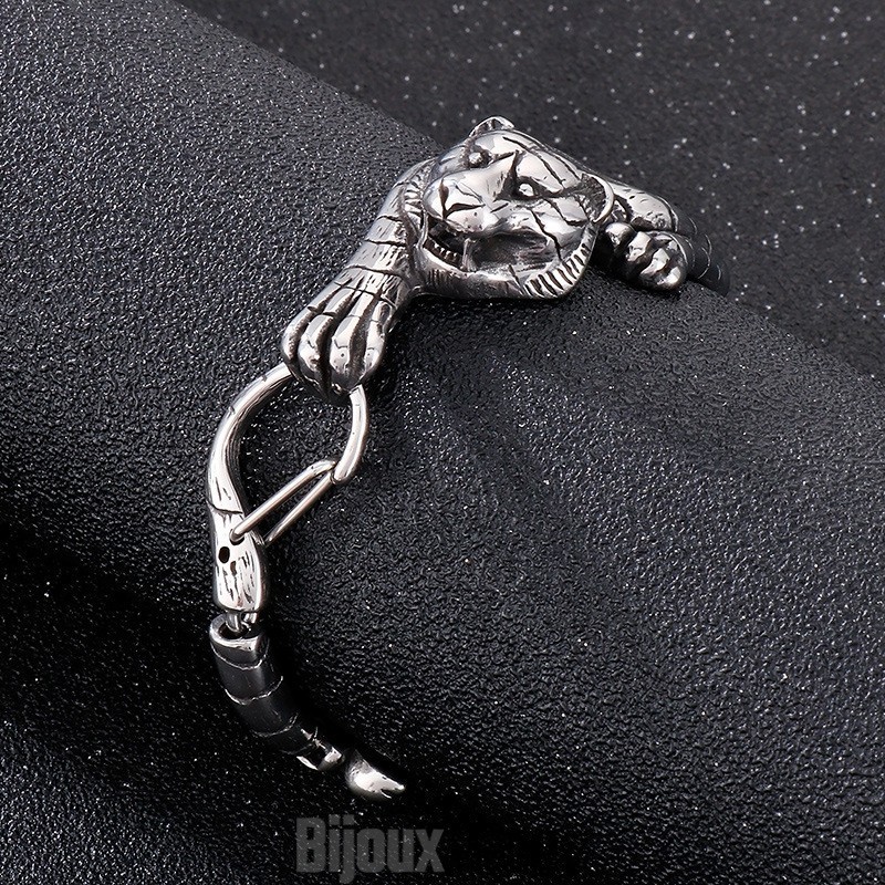 Bracelet Cool En Titane Avec Motif Tigre Doré Antique Pour Homme Bracelet Cool En Titane Avec Motif Tigre Doré Antique Pour Homme
