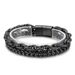 Bracelet Tendance En Titane Double Couche Plaqué Sous Vide Pour Homme