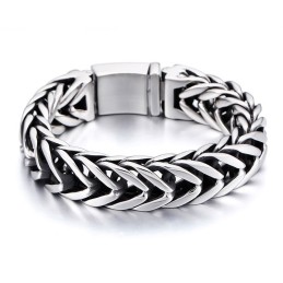 Bracelet Homme En Titane Épais Double Couche En Forme De V