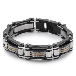 Bracelet Motard En Titane Pour Homme, Style Rock Hip-Hop Torsadé
