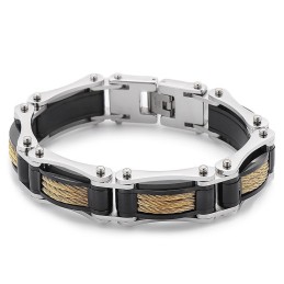 Bracelet Motard En Titane Pour Homme, Style Rock Hip-Hop Torsadé