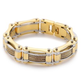 Bracelet Motard En Titane Pour Homme, Style Rock Hip-Hop Torsadé