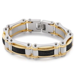 Bracelet Motard En Titane Pour Homme, Style Rock Hip-Hop Torsadé