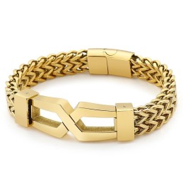 Bracelet Homme En Titane De Type Lunettes Hip-Hop