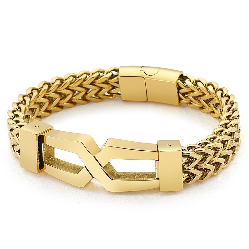 Bracelet Homme En Titane De Type Lunettes Hip-Hop