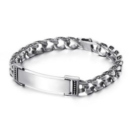Bracelet Cool En Titane Avec Croix Et Zircone