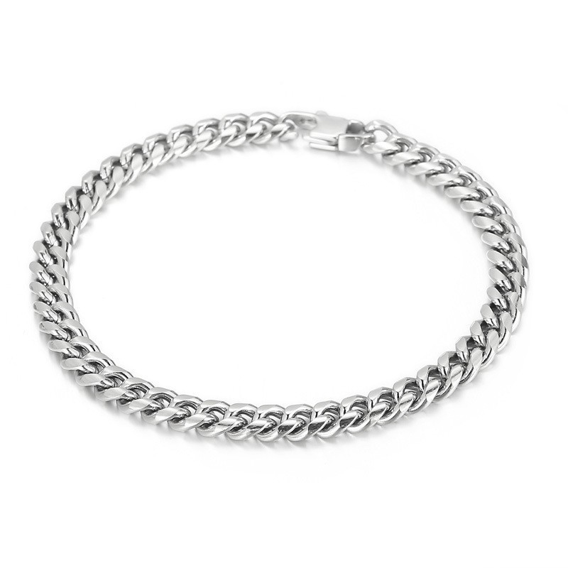 Collier Et Bracelet Cubain En Titane Pour Homme, Style Fashion Atmosphere