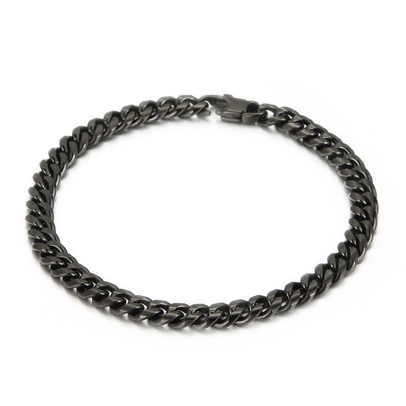 Collier Et Bracelet Cubain En Titane Pour Homme, Style Fashion Atmosphere Collier Et Bracelet Cubain En Titane Pour Homme, Style Fashion Atmosphere