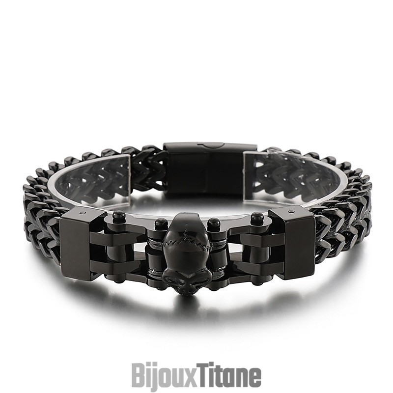 Bracelet En Titane Pour Homme Avec Tête De Mort Style Hip-Hop Bracelet En Titane Pour Homme Avec Tête De Mort Style Hip-Hop