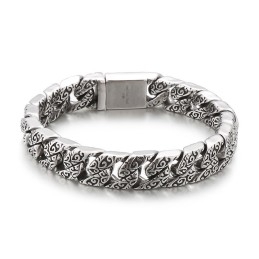 Bracelet En Titane Pour Homme, Style Vintage Et Tendance, Motif Floral