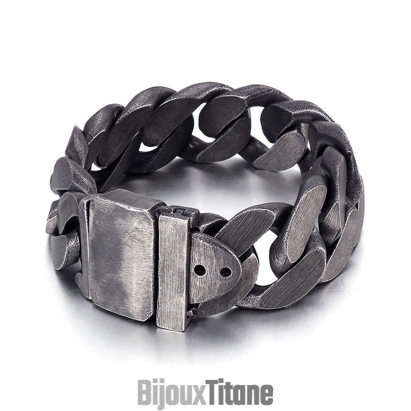 Bracelet Homme Tendance En Titane Noir Bracelet Homme Tendance En Titane Noir