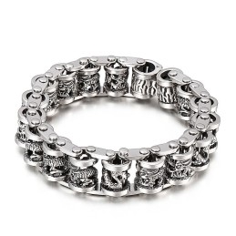 Bracelet En Titane Pour Homme Avec Chaîne De Vélo Dragon Rétro Cool