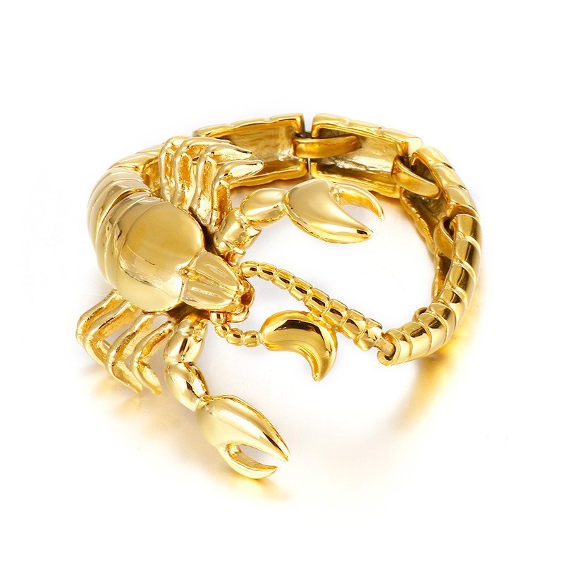 Bracelet Scorpion En Titane Doré Pour Homme