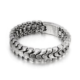 Bracelet Vintage En Titane Pour Homme Avec Os De Dragon