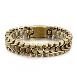 Bracelet Vintage En Titane Pour Homme Avec Os De Dragon