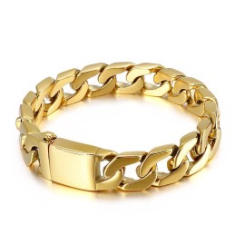 Bracelet Homme En Bronze Et Titane Style Hip-Hop