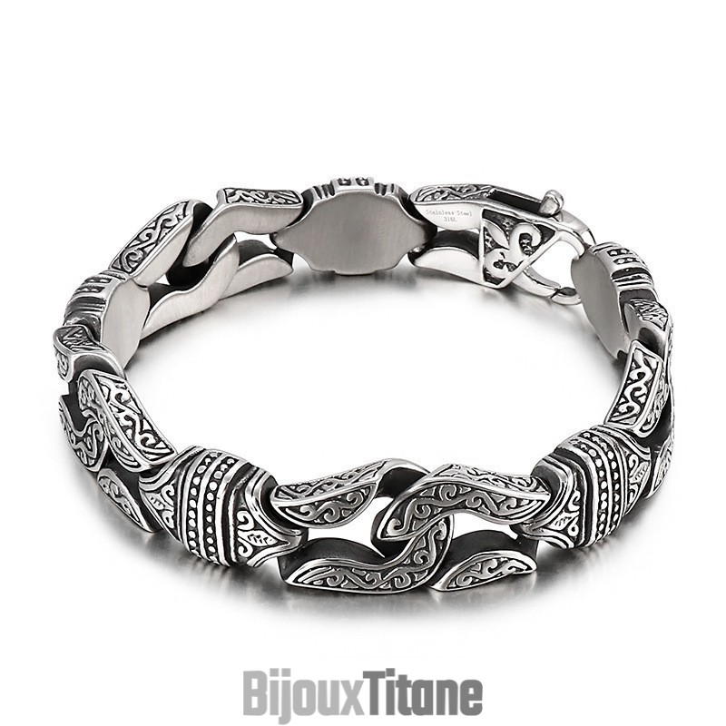 Bracelet Homme Rétro Géométrique Chic En Titane Bracelet Homme Rétro Géométrique Chic En Titane