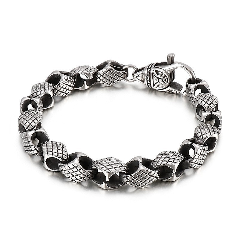 Bracelet Homme Rétro Géométrique Chic En Titane