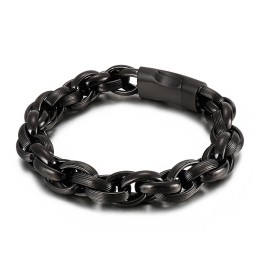 Bracelet Chaîne Simple En Titane Avec Double Anneau Torique Et Vide