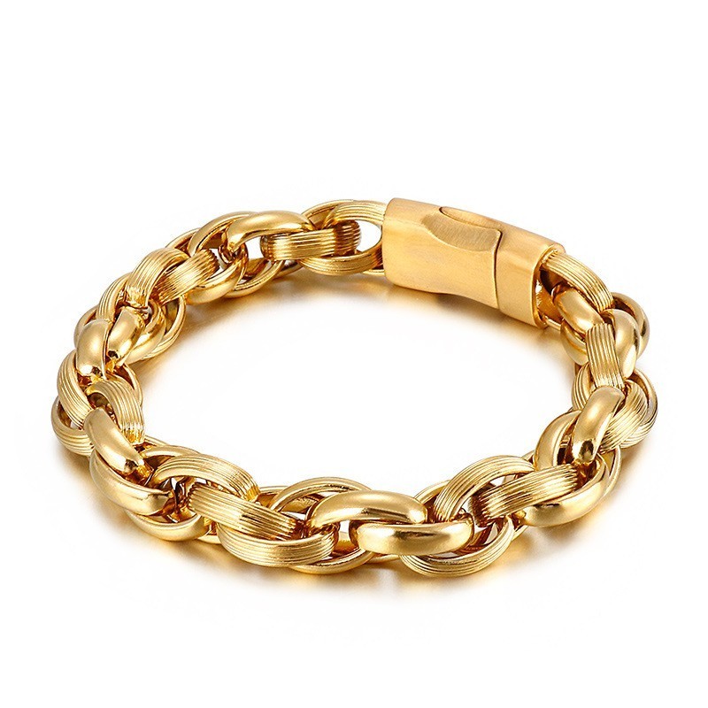 Bracelet Simple En Titane Avec Double Anneau En O Bracelet Simple En Titane Avec Double Anneau En O