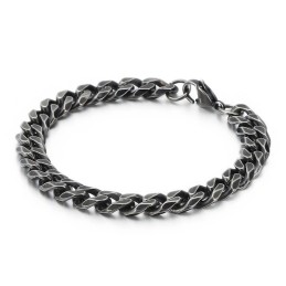 Bracelet Plat Brossé En Titane Vintage Pour Homme