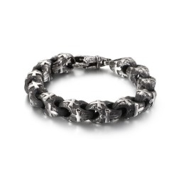 Bracelet En Titane Style Rock Et Chaîne De Vélo Vintage