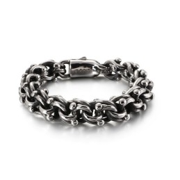 Bracelet En Titane Style Rock Et Chaîne De Vélo Vintage